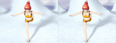 O lado esquerdo da imagem apresenta o efeito de motion-blur e o lado direito não.